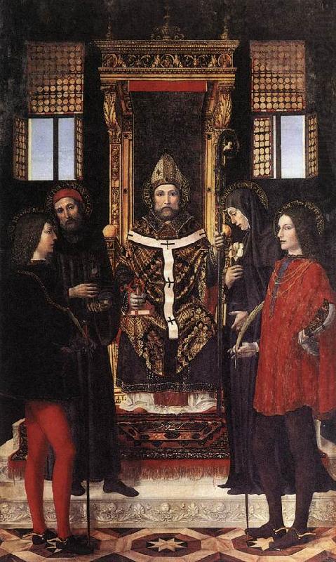 BORGOGNONE, Ambrogio St Ambrose with Saints fdghf china oil painting image